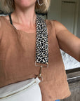 Crossbody Handbag: White Cream Leather