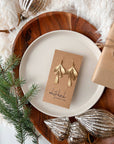 Brushed Brass Leaf Earrings