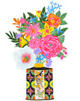 Flower Bouquet in Retro Tin Vase | Greeting Card