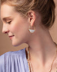 Stone Prism Hoop Earring - Sunstone/Gold