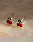 Cherry Studs | 10k Gold