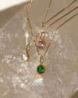 10k Emerald Petite Oval Necklace