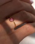 Rosecut Pink Sapphire Ring | 10k Gold