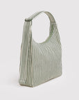 Nylon Shoulder Bag | Sage Stripe