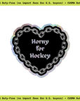 Horny for Hockey Glitter Sticker