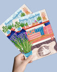 Sleeping Cat with Plants | Greeting Card