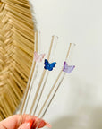 Butterfly Glass Straws