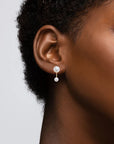 Short Pearl Duo Drop Earrings