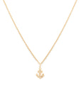 Diamond Anchor Necklace | 14k Gold