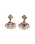 Aravelle Fan Drop Earring | White Opal
