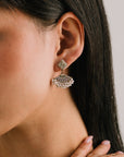 Aravelle Fan Drop Earring | White Opal