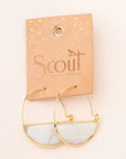 Stone Prism Hoop Earring - Sunstone/Gold