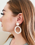 Ivy Hoop Stud Clay Earrings | Emerald Sea
