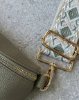 Crossbody handbag green leather purse bum bag