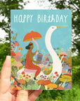Happy Birthday Swan Card