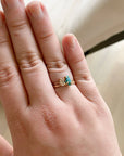 Herkimer Diamond and Chrysocolla Ring