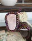Popknits | Knitted Baby Booties: Purple Multi