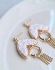 Art Deco Earrings: Ivory