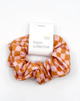 Mauve Checker Organic Cotton Scrunchie