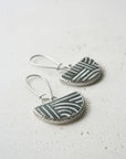 Art Deco Mid-length earring: Black/White/Gold