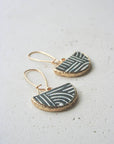 Art Deco Mid-length earring: Black/White/Gold