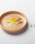 Jewelry Dish & Stud Earring Set - Dragonfly/Terracotta