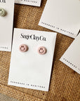 Smile Studs Clay Earrings | Lilac