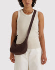 Small Nylon Crescent Bag - Coffee