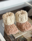 Popknits | Knitted Baby Booties: Light Pink