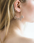 Blush Pink Leather Petal Hoop Earrings