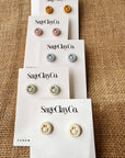 Smile Studs Clay Earrings | Lilac