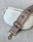 Crossbody Handbag: White Cream Leather