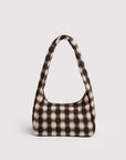 Small Nylon Meringue Bag - Blurred Gingham Brown