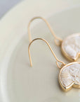 Floral-Style Hook Earrings: Ivory