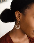 Brass Sunflower Earrings