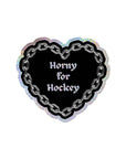 Horny for Hockey Glitter Sticker