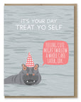 Hippo Swallow Cake | Greeting Card