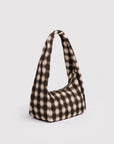 Small Nylon Meringue Bag - Blurred Gingham Brown
