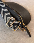 Crossbody Handbag: Black Leather