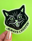 Glow In The Dark Creepy Cat Sticker
