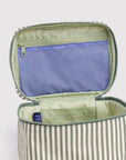 Large Cosmetic Case: Sage Stripe