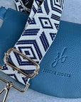 Crossbody Handbag: Navy Blue Leather