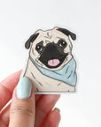 Charlie the Pug Scarf - Vinyl Sticker