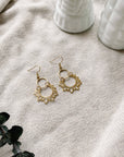 Brass Sunflower Earrings
