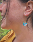 Floral Half Moon Drop Earring