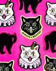 Glow In The Dark Creepy Cat Sticker