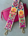 Crossbody Handbag: Pink Leather