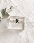 Herkimer Diamond and Chrysocolla Ring