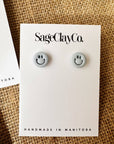 Smile Studs Clay Earrings | Lilac