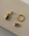 Hoor Drop Earrings- Gold and Olive